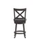 Merrick Lane Sora 24" Classic Wooden Crossback Swivel Counter Height Pub Stool with Upholstered Padded Seat and Integrated Footrest